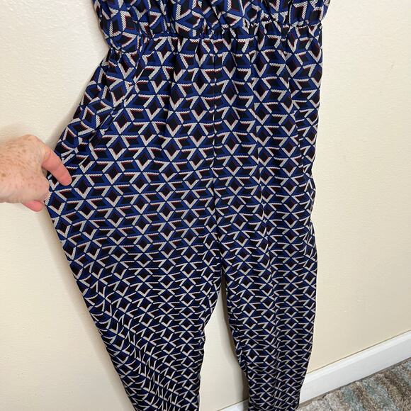 Mitto Shop Navy Geo Print Jumper Medium - Picture 3 of 16